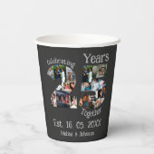 Custom 25. Hochzeitstag Foto Collage Pappbecher (Rückseite)