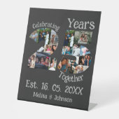 Custom 25. Hochzeitstag Foto Collage Sockelschild (Vorderseite)