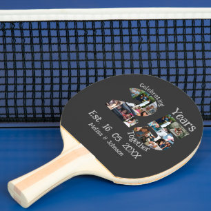 Custom 25. Hochzeitstag Foto Collage Tischtennis Schläger