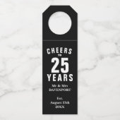 Custom 25. Hochzeitstag Party Flaschenanhänger (Vorderseite)