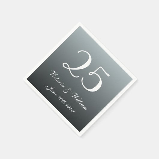 Custom 25. Hochzeitstag Party Napkins Serviette (Ecke)