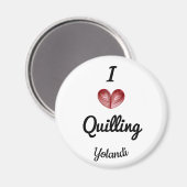 Custom 2.25-in Round I (Herz) Quilling Magnet (Vorderseite/Rückseite)