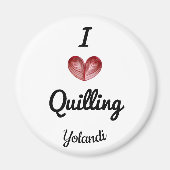 Custom 2.25-in Round I (Herz) Quilling Magnet (Vorne)