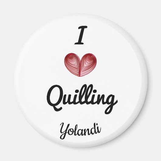 Custom 2.25-in Round I (Herz) Quilling Magnet (Vorne)