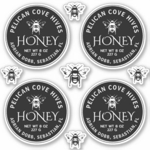 CUSTOM 2.5" VINYL Honey Label Vintage Bienenschwar