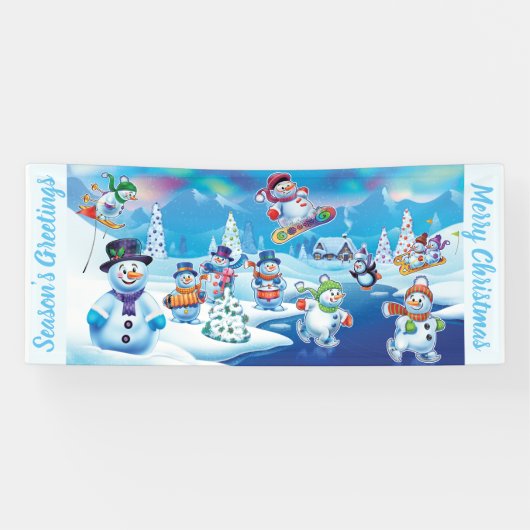 Custom 2,5' x 6' Christmas Vinyl Banner Snow-Szene (Horizontal)