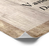 Custom 2 Brown Wood & Lights Wedding Willkommensze Poster (Ecke)