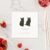 Custom 2 Cats Wedding Napkins Serviette (Beispiel)