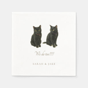 Custom 2 Cats Wedding Napkins Serviette