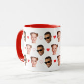 Custom 2 Face Photo Couple Valentines Day Hearts Tasse (Vorderseite Links)