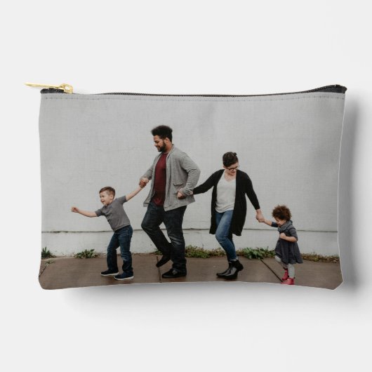 Custom 2 Family Foto Collage Zubehörtasche (Vorderseite)