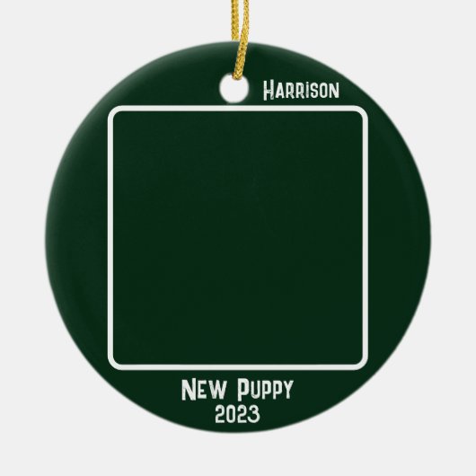 Custom 2-Foto 2-seitige Emerald-Meilenstein-Verans Keramik Ornament (Vorne)