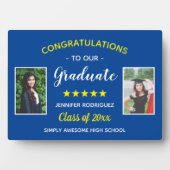 Custom 2 Foto Abschluss Herzlichen Glückwunsch Gra Fotoplatte (Vorderseite)