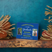 Custom 2 Foto Abschluss Herzlichen Glückwunsch Gra Fotoplatte (Seite)