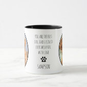 Custom 2 Foto Best Dog Vater Tasse (Zentrum)