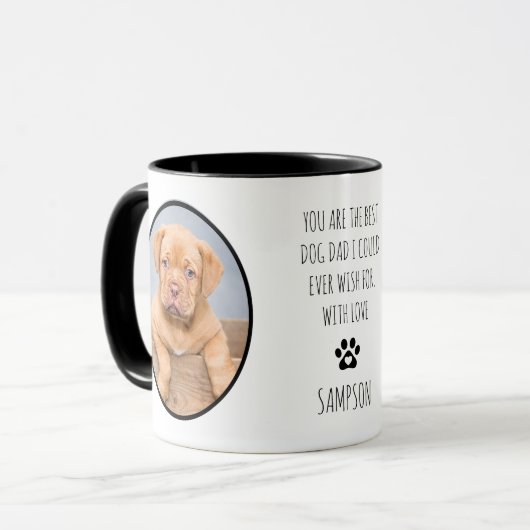 Custom 2 Foto Best Dog Vater Tasse (Vorderseite Links)