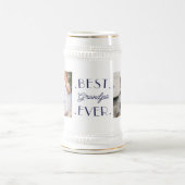 Custom 2 Foto Beste Opa je Geburtstag Bierglas (Mittel)