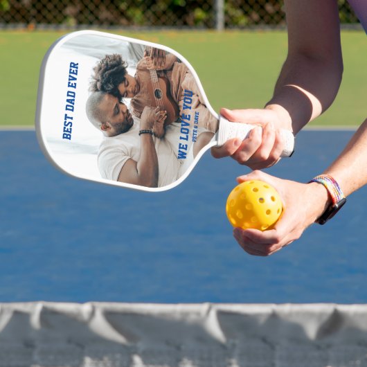 Custom 2 Foto Bester Vater je Liebe Sie Pickleball Schläger (InSitu)