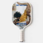 Custom 2 Foto Bester Vater je Liebe Sie Pickleball Schläger (Rückseite)