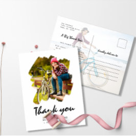 Custom 2 Foto Brush Stroke Abschluss Vielen Dank Postkarte