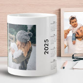 Custom 2 Foto Collage 2025 Kalender Jumbo-Tasse