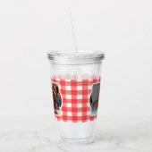 Custom 2 Foto Country Red Buffalo Karo Kariert Hau Acryltrinkbecher (Links)