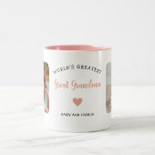 Custom 2 Foto Great Oma Modern Keepake Zweifarbige Tasse (Mittel)