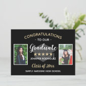 Custom 2 Foto Herzlichen Glückwunsch Graduate Absc Ankündigung (Stehend Vorderseite)