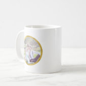 Custom 2 Foto Imitate Gold Round Border Kaffeetasse (Vorderseite Links)