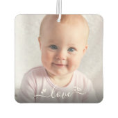 Custom 2 Foto Personalisiert Modernes "Liebe Squar Autolufterfrischer (Rückseite)