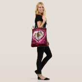 Custom 2 Foto, Pet Liebe Red & Blue Neon Hearts - Tasche (Am Model)