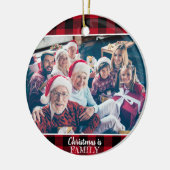 Custom 2 Foto Rustic Red Buffalo Kariert Keramik Ornament (Links)