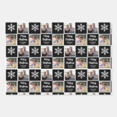 Custom 2 Foto Snowflakes Weihnachtswrapper Geschenkpapier Set (Vorderseite 2)