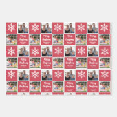 Custom 2 Foto Snowflakes Weihnachtswrapper Geschenkpapier Set (Vorderseite)