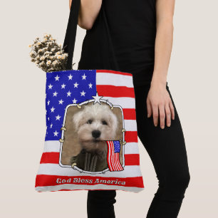 Custom 2 Foto USA American Flag Patriotic Niedlich Tasche