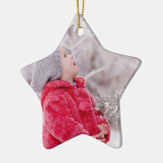 Custom 2 Foto Weihnachts-Star Tree Ornament (Links)
