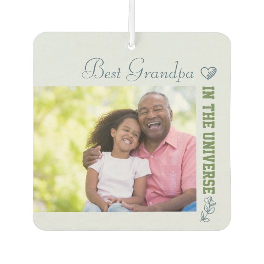 Custom 2 Fotos - Best Opa im Universum Autolufterfrischer (Vorderseite)