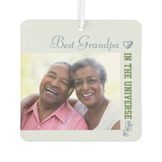 Custom 2 Fotos - Best Opa im Universum Autolufterfrischer (Rückseite)
