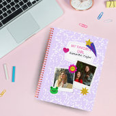 Custom 2 Fotos Collage Notebook mit Skriptname Notizblock