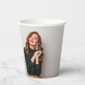 Custom 2 Fotos Party Selfie Picture Fotografie Pappbecher (Vorderseite)