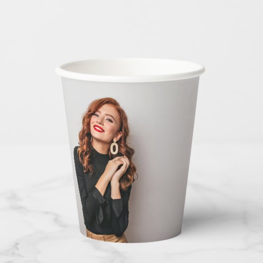 Custom 2 Fotos Party Selfie Picture Fotografie Pappbecher (Vorderseite)