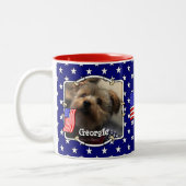 Custom 2 Fotos USA American Flag Patriotic Niedlic Zweifarbige Tasse (Links)
