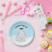 Custom 2. Geburtstag ZWEI Coolen Niedlichen Polar  Pappteller (Party)