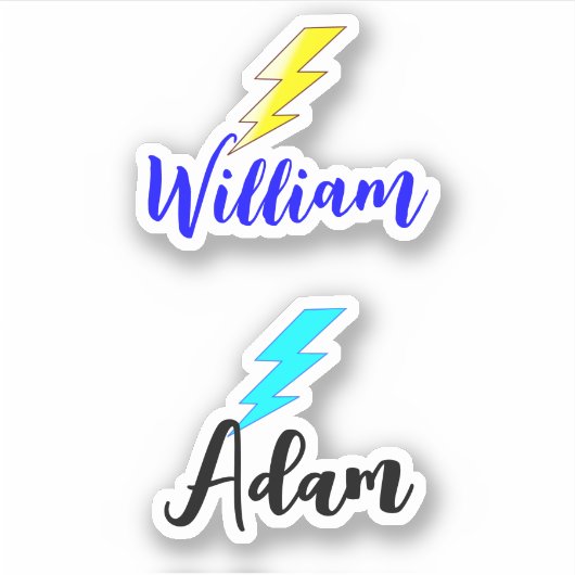 Custom 2 Names, Bottle Decal Label for Boys (Vorderseite)