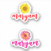 Custom 2 Names, Bottle Decal Label für Mädchen (Vorderseite)