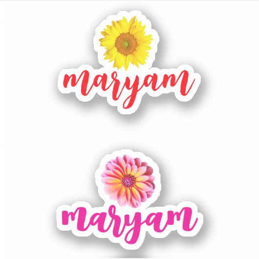 Custom 2 Names, Bottle Decal Label für Mädchen (Vorderseite)