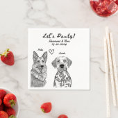 Custom 2 Pet Gezeichnet Personalisierte Hochzeit N Serviette (Beispiel)