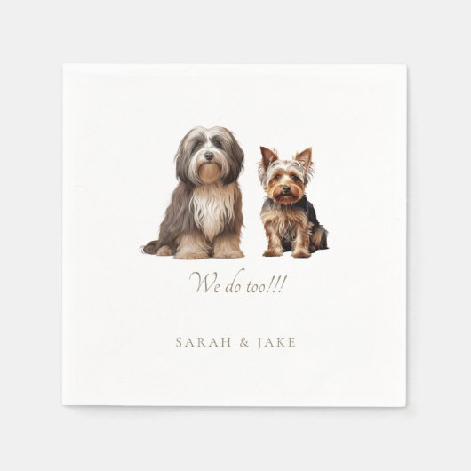 Custom 2 Pet Wedkins Napkins Serviette (Vorderseite)