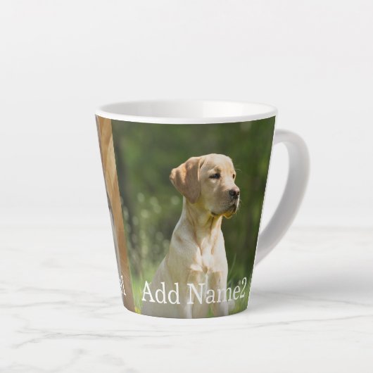 Custom 2 Photo and Text Personalized Milchtasse (Rechte Ecke)