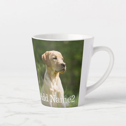 Custom 2 Photo and Text Personalized Milchtasse (Rechts)